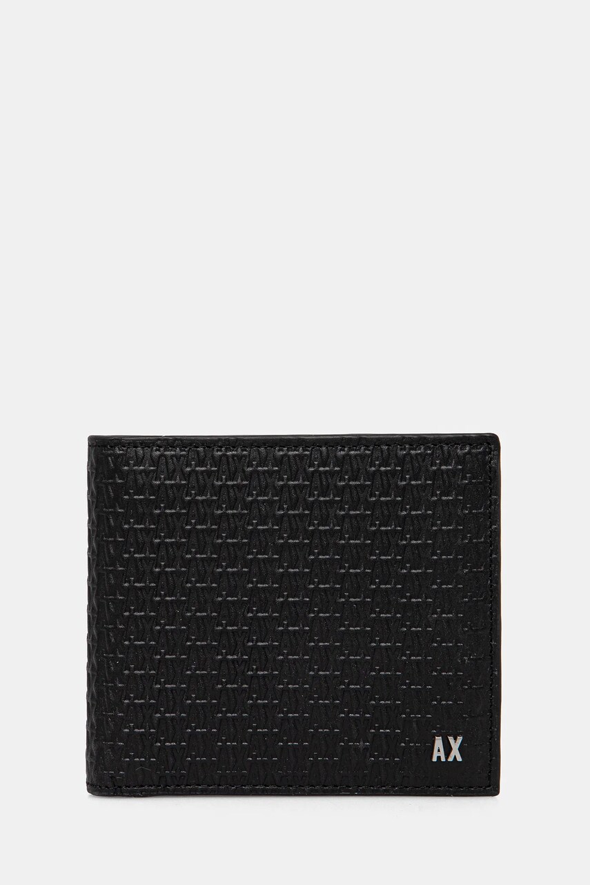 Armani Exchange portofel de piele barbati, culoarea negru, 958097 4R847