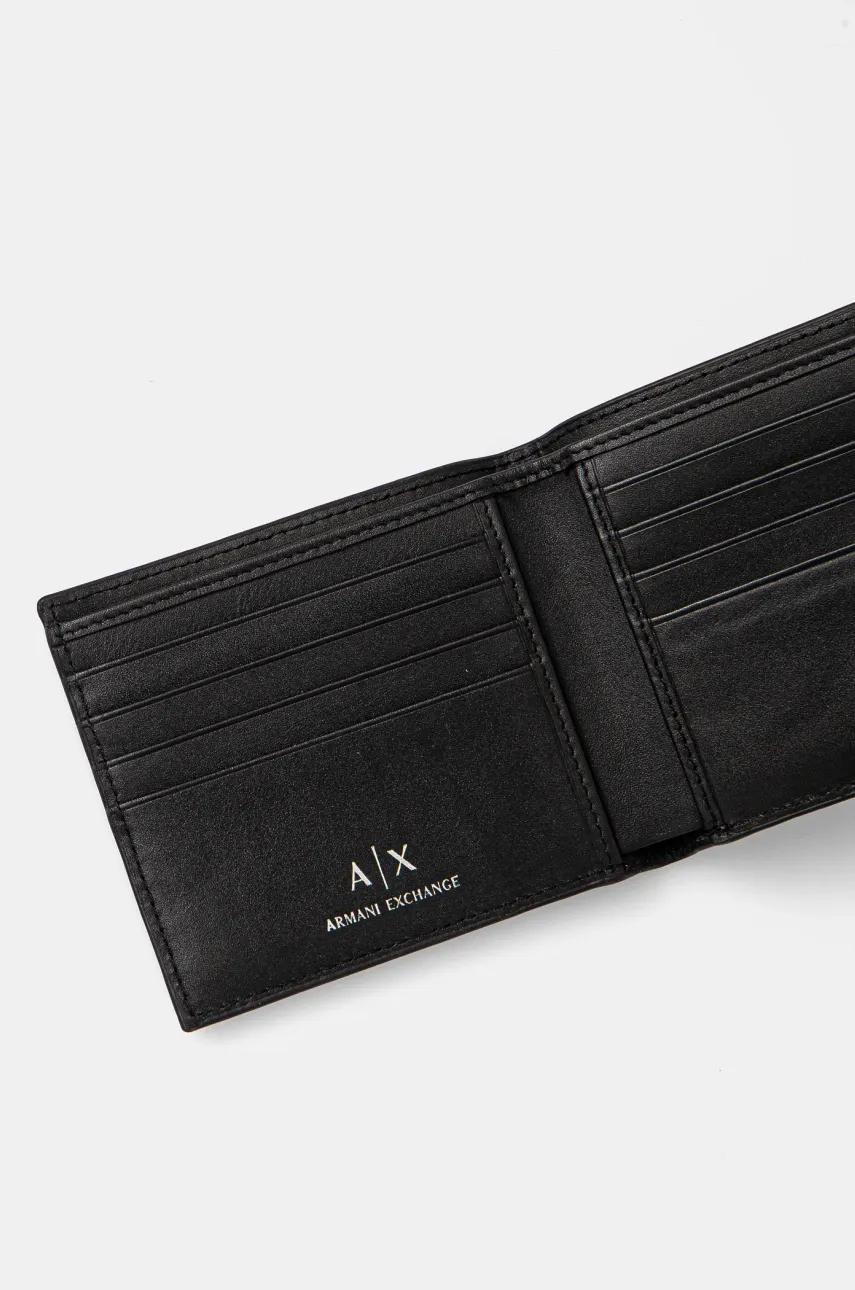 Кожаный кошелек Armani Exchange мужской цвет чёрный 958097 4R847 Кожаный кошелек Armani Exchange мужской цвет чёрный 958097 4R847