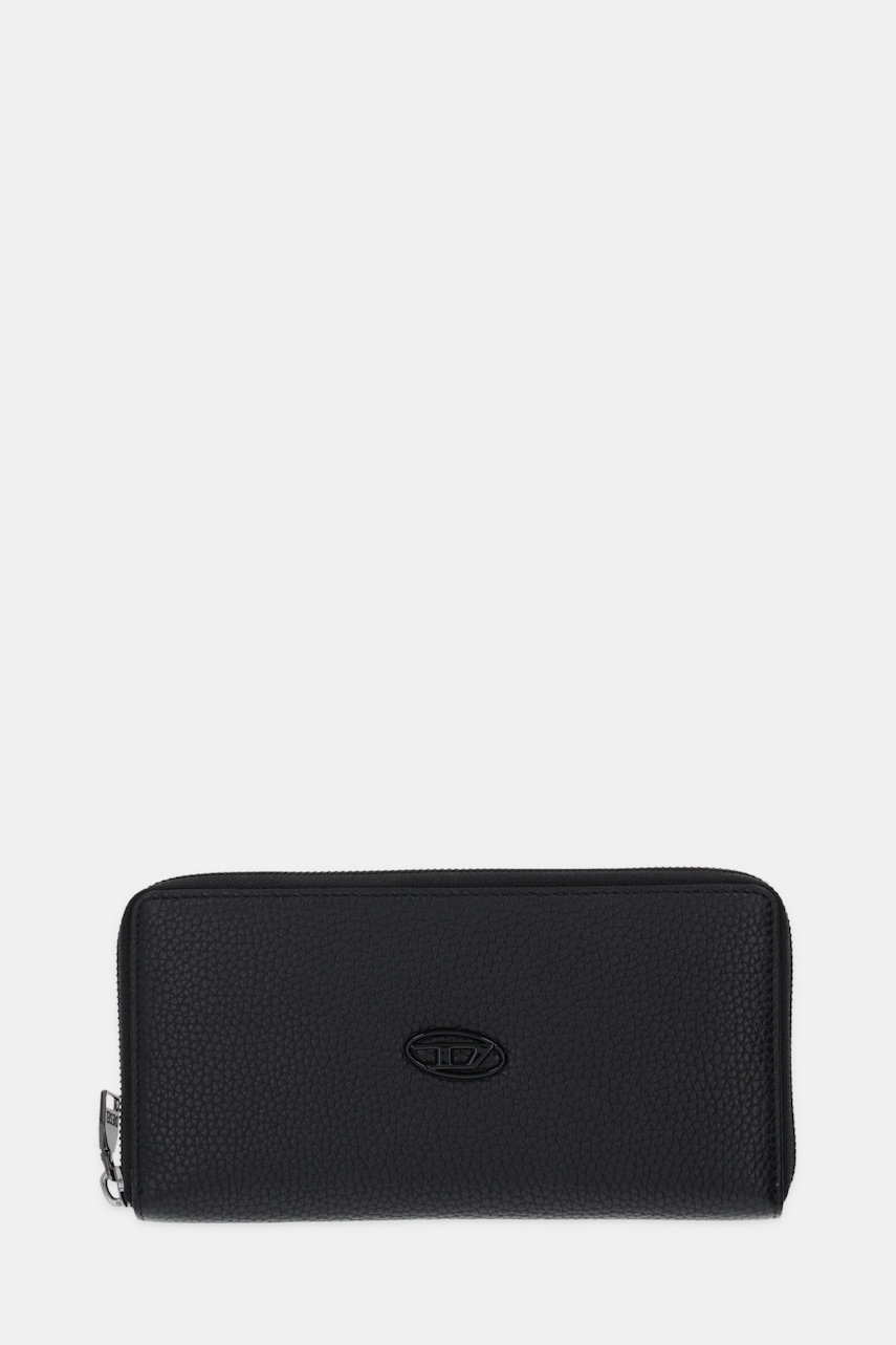 Diesel portofel de piele HISSU EVO CONTINENTAL ZIP culoarea negru, X09015.P0685