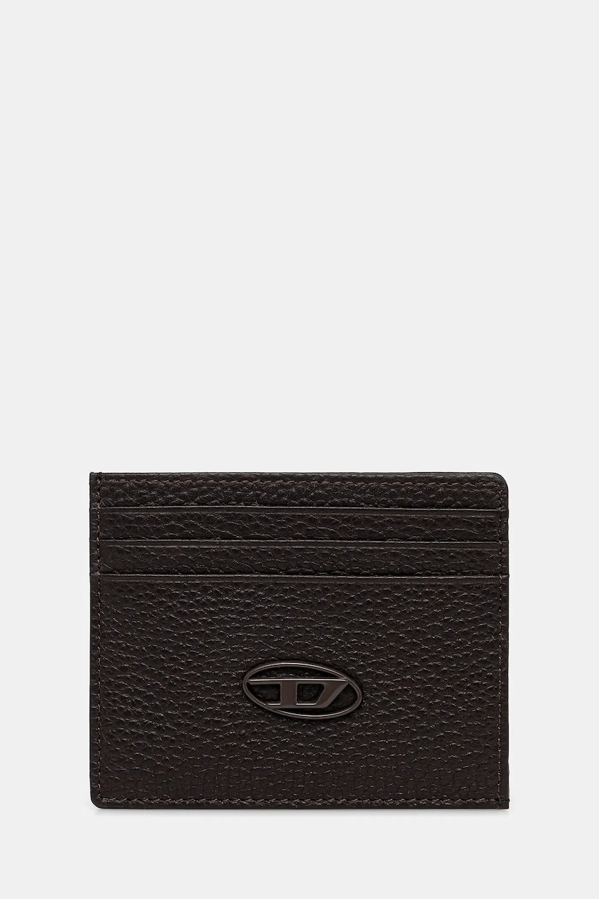Diesel carcasă din piele HISSU EVO CARD CASE culoarea maro, X09018.P0685