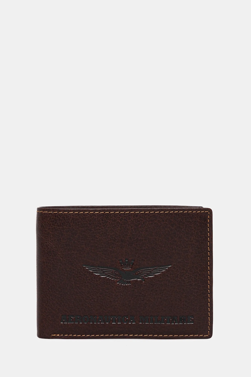 Aeronautica Militare portofel de piele culoarea maro, AM241