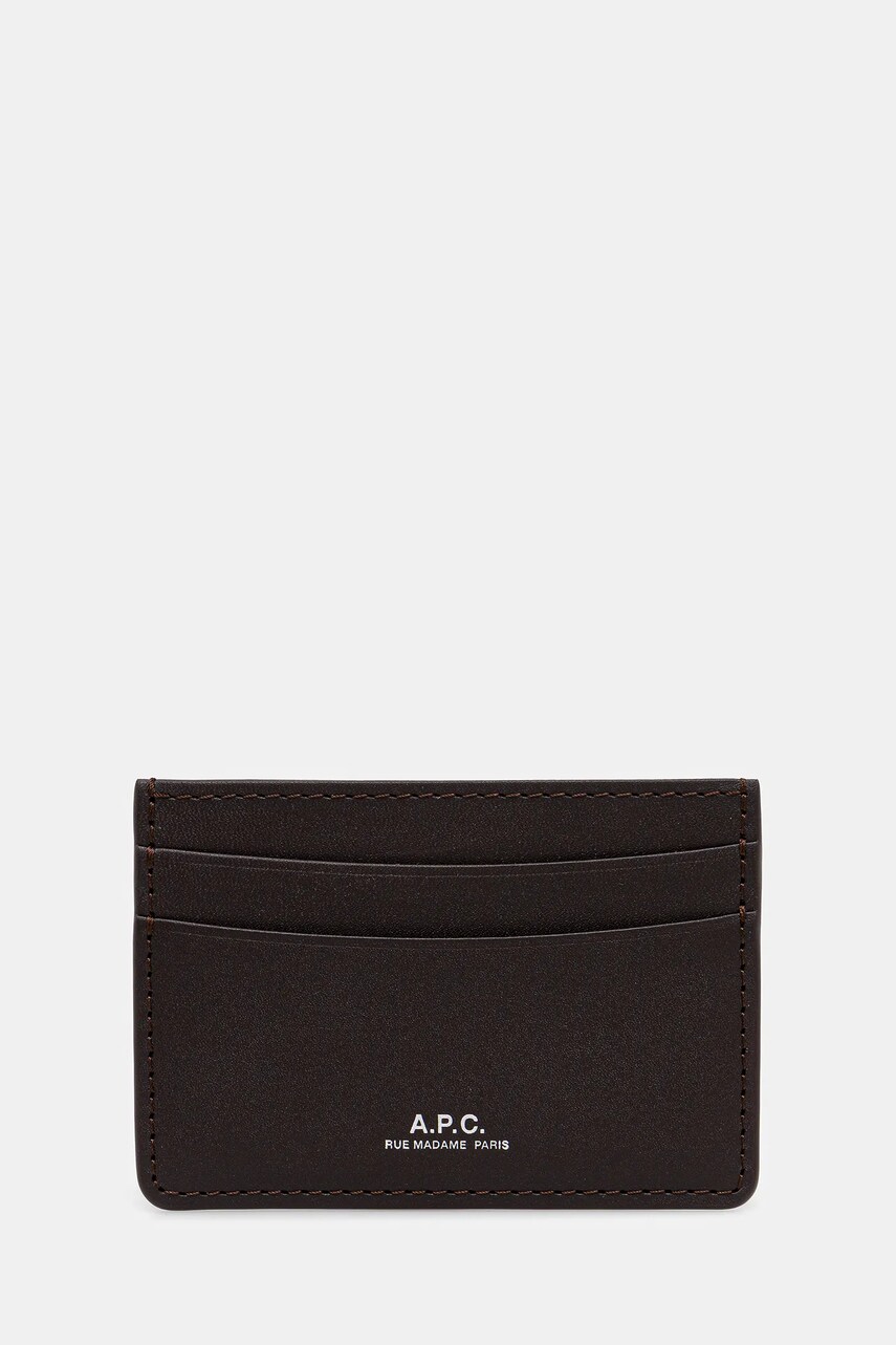 A.P.C. carcasa din piele Cartes Andre culoarea negru