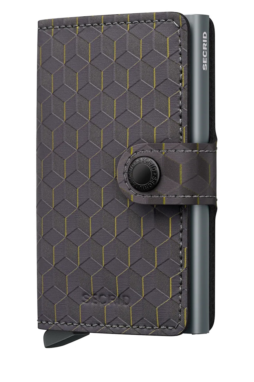 Secrid portofel OPTICAL culoarea negru, Portfel Secrid Miniwallet Optical MOP-BLACK-TITANIUM