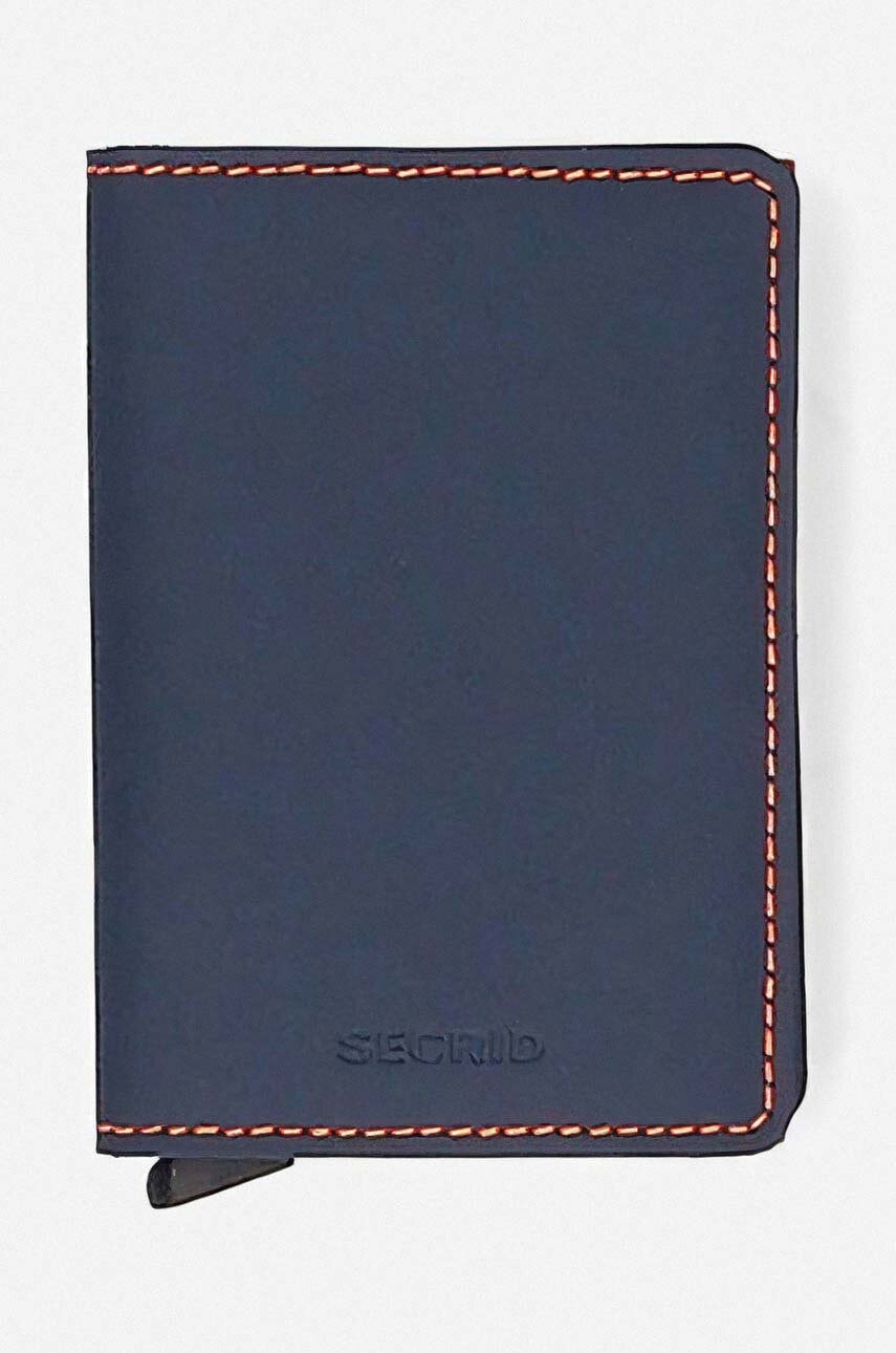 Secrid portofel culoarea albastru marin, Portfel Secrid Slimwallet Matte SM-Nightblue & Orange