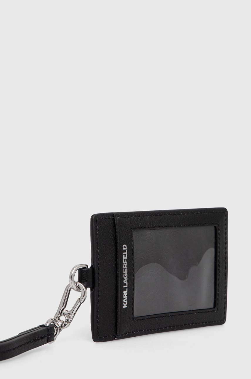 Шкіряний чохол на банківські карти Karl Lagerfeld колір чорний 241W3205 
