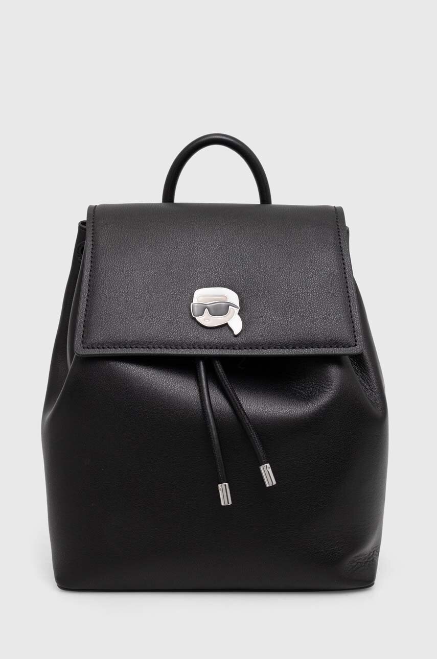 Karl Lagerfeld ghiozdan de piele femei, culoarea negru, mic, cu imprimeu