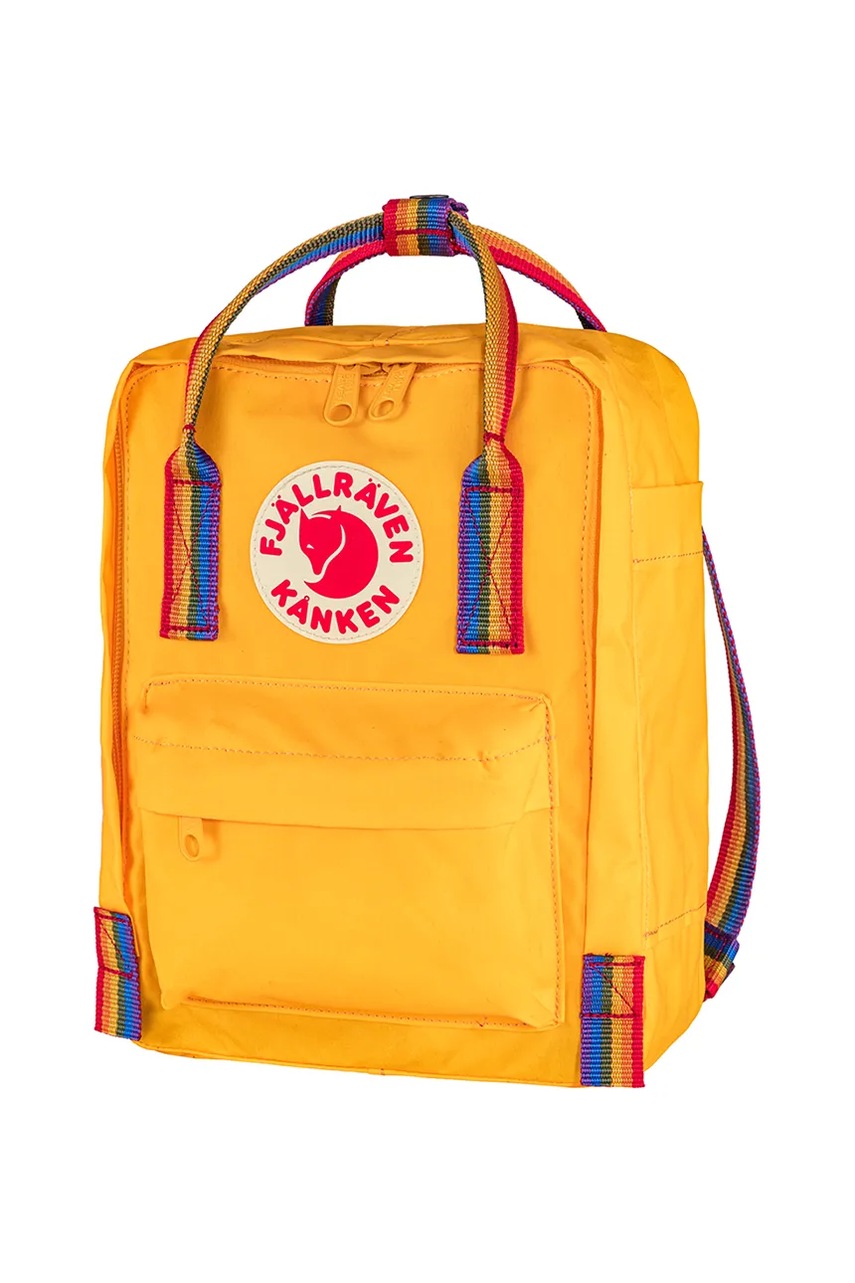 Детский рюкзак Fjallraven Kanken Rainbow Mini цвет жёлтый маленький однотонный F23621