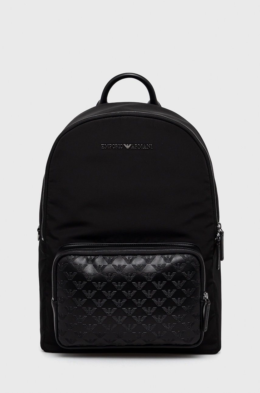 

Раница Emporio Armani мъжки в черно голям размер с изчистен дизайн, Черен