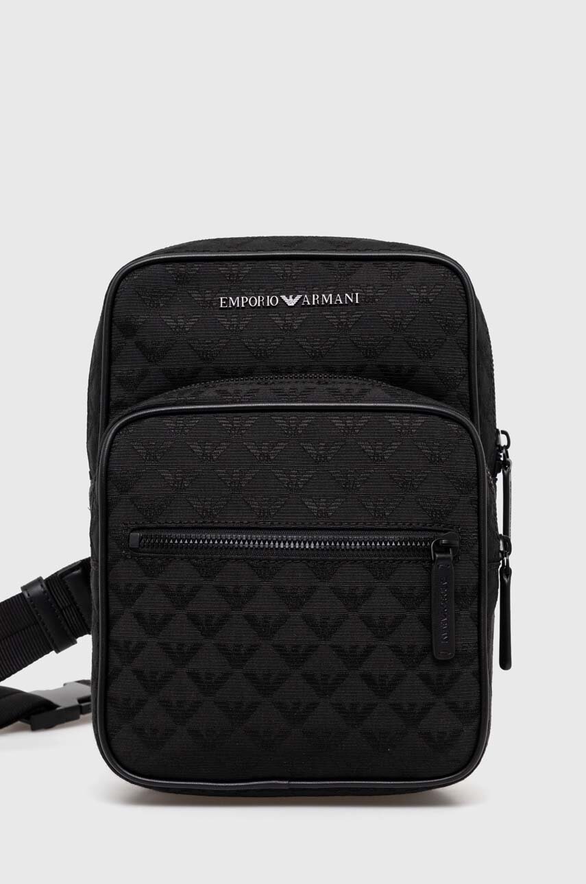 Emporio Armani rucsac barbati, culoarea negru, mic, modelator, Y4O419 Y022V