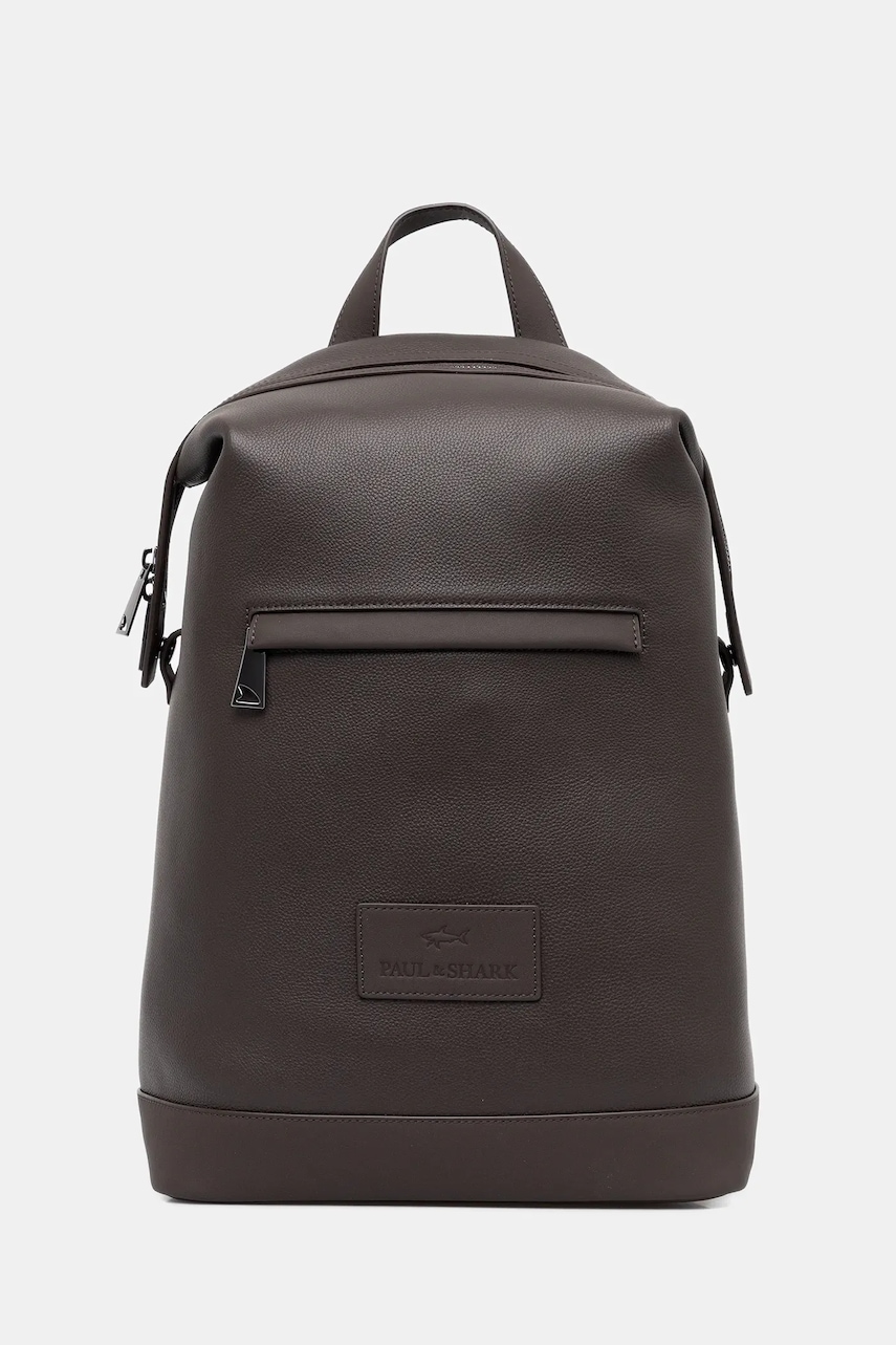 Paul&Shark ghiozdan de piele culoarea maro, mare, uni, 15318108
