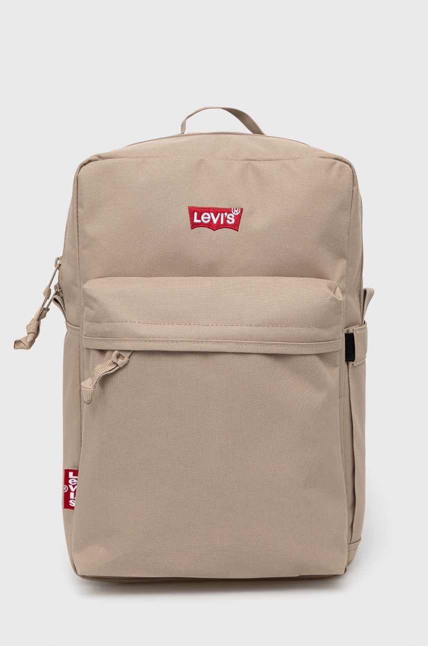 Levi's rucsac culoarea bej, mare, neted Levi's rucsac culoarea bej, mare, neted