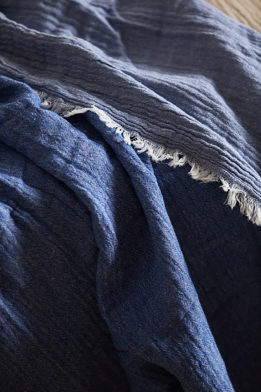 Βαμβακερό κάλυμμα Calma House Layer 120 x 180 cm χρώμα: ναυτικό μπλε φωτογραφία