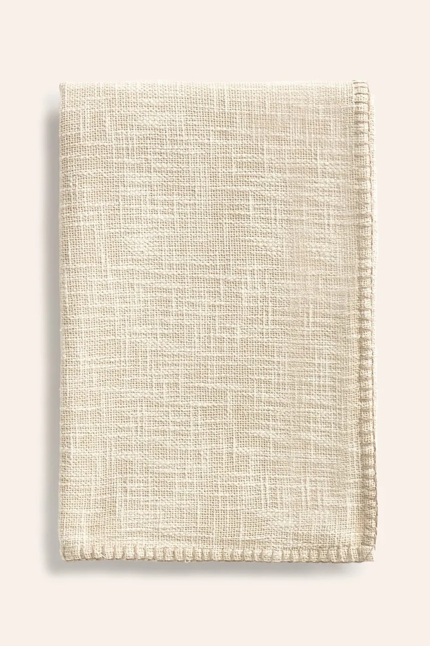 Calma House cuvertură de pat din bumbac Asilah 120 x 180 cm culoarea bej