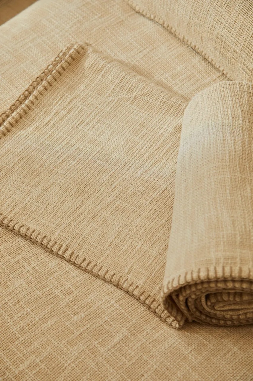 Βαμβακερό κάλυμμα Calma House Asilah 120 x 180 cm χρώμα: μπεζ φωτογραφία