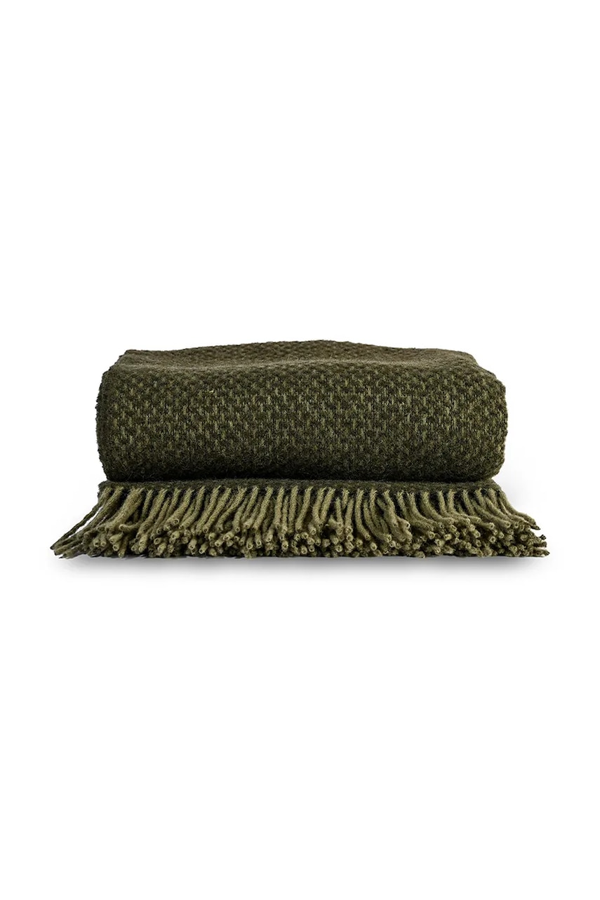 Sagaform cuvertură de pat din lână Ulli 130 x 170 cm culoarea verde