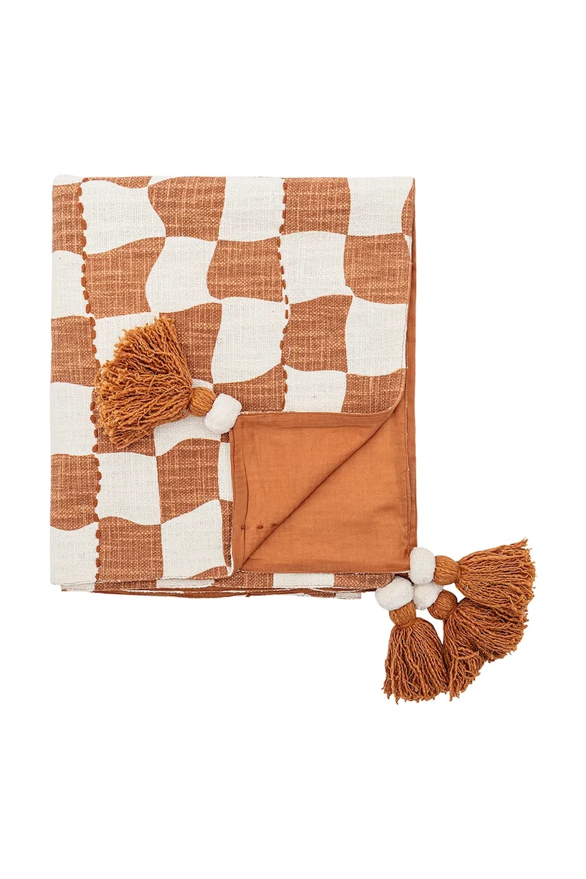 Bloomingville cuvertură de pat din bumbac Chola 150 x 130 cm