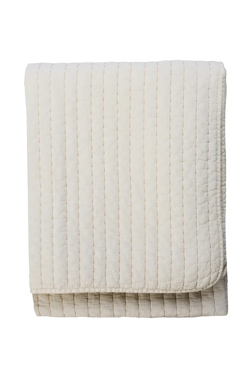 Madam Stoltz cuvertură de pat din bumbac 130 x 180 cm culoarea bej