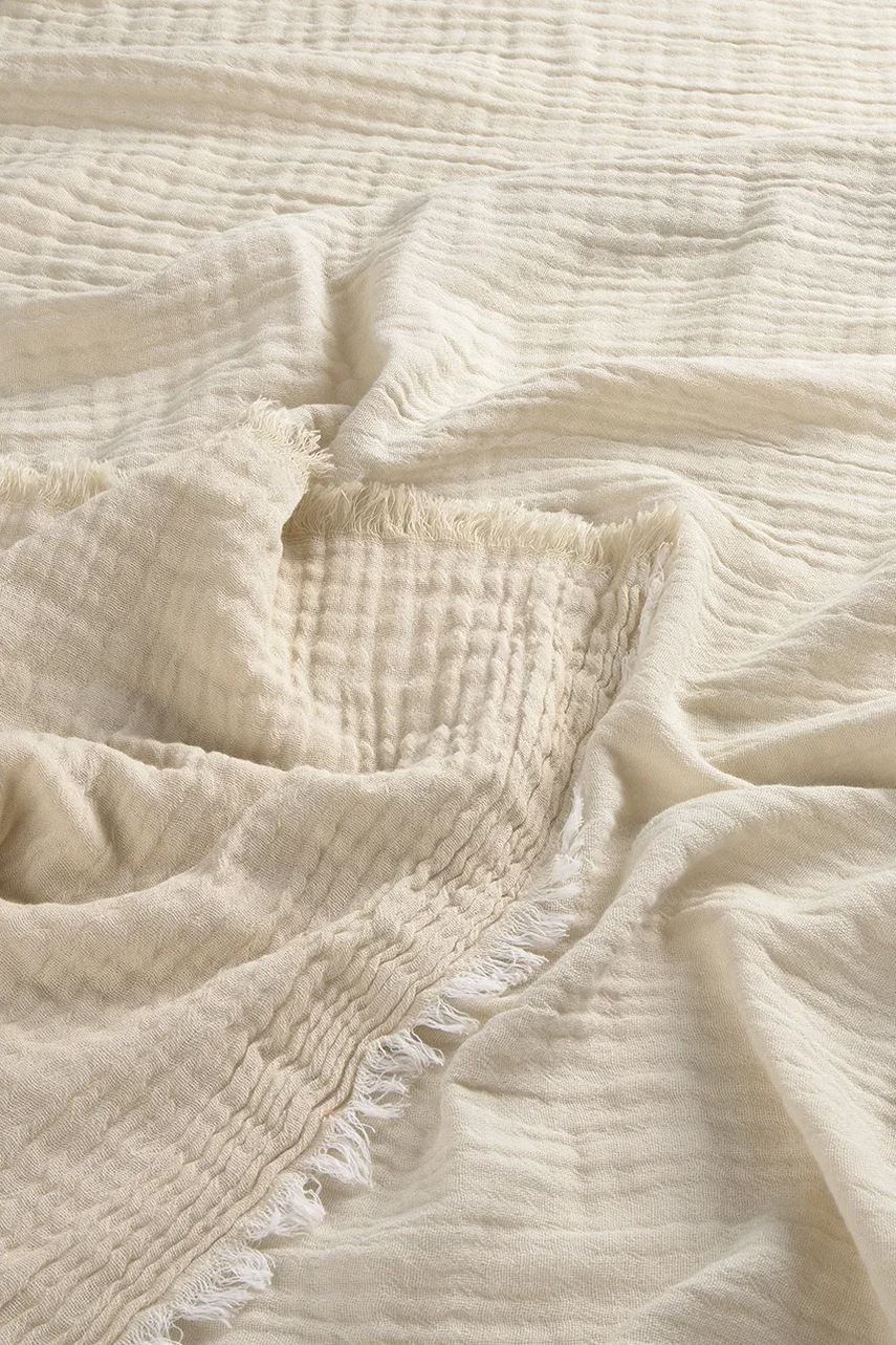 Βαμβακερό κάλυμμα Calma House Layer 120 x 180 cm χρώμα: μπεζ φωτογραφία