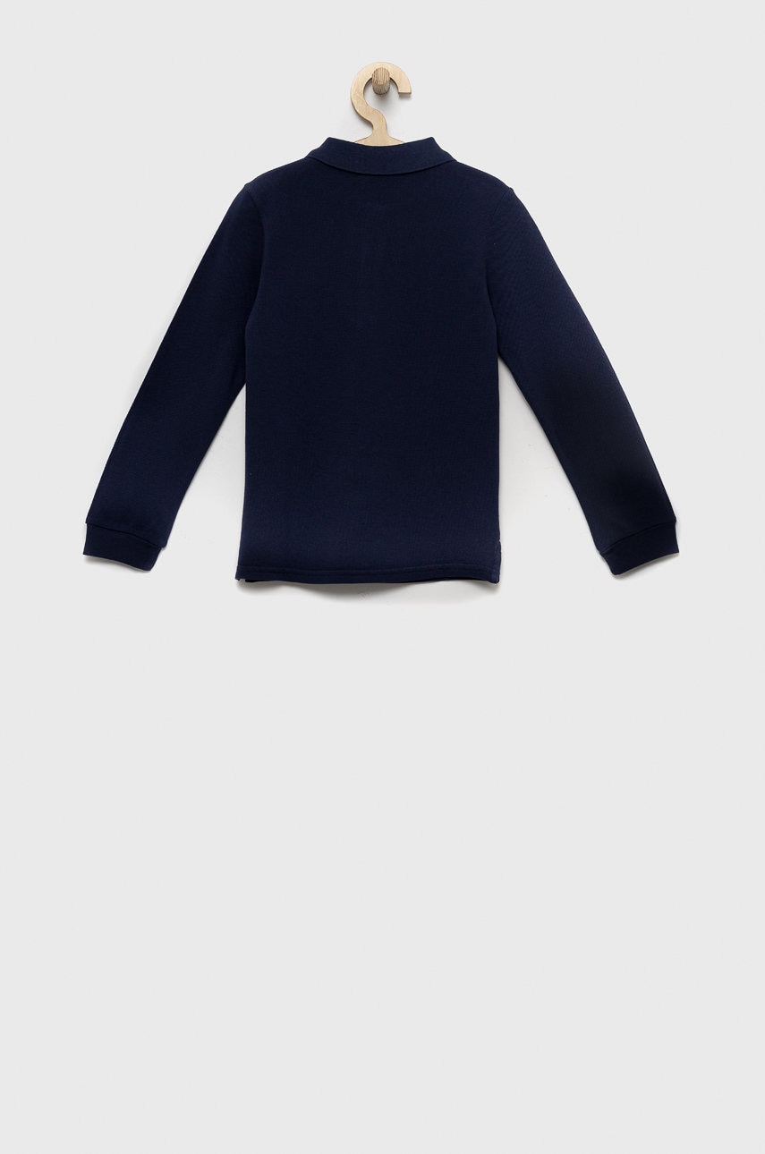 Хлопковый детский лонгслив United Colors of Benetton цвет синий однотонный Хлопковый детский лонгслив United Colors of Benetton цвет синий однотонный