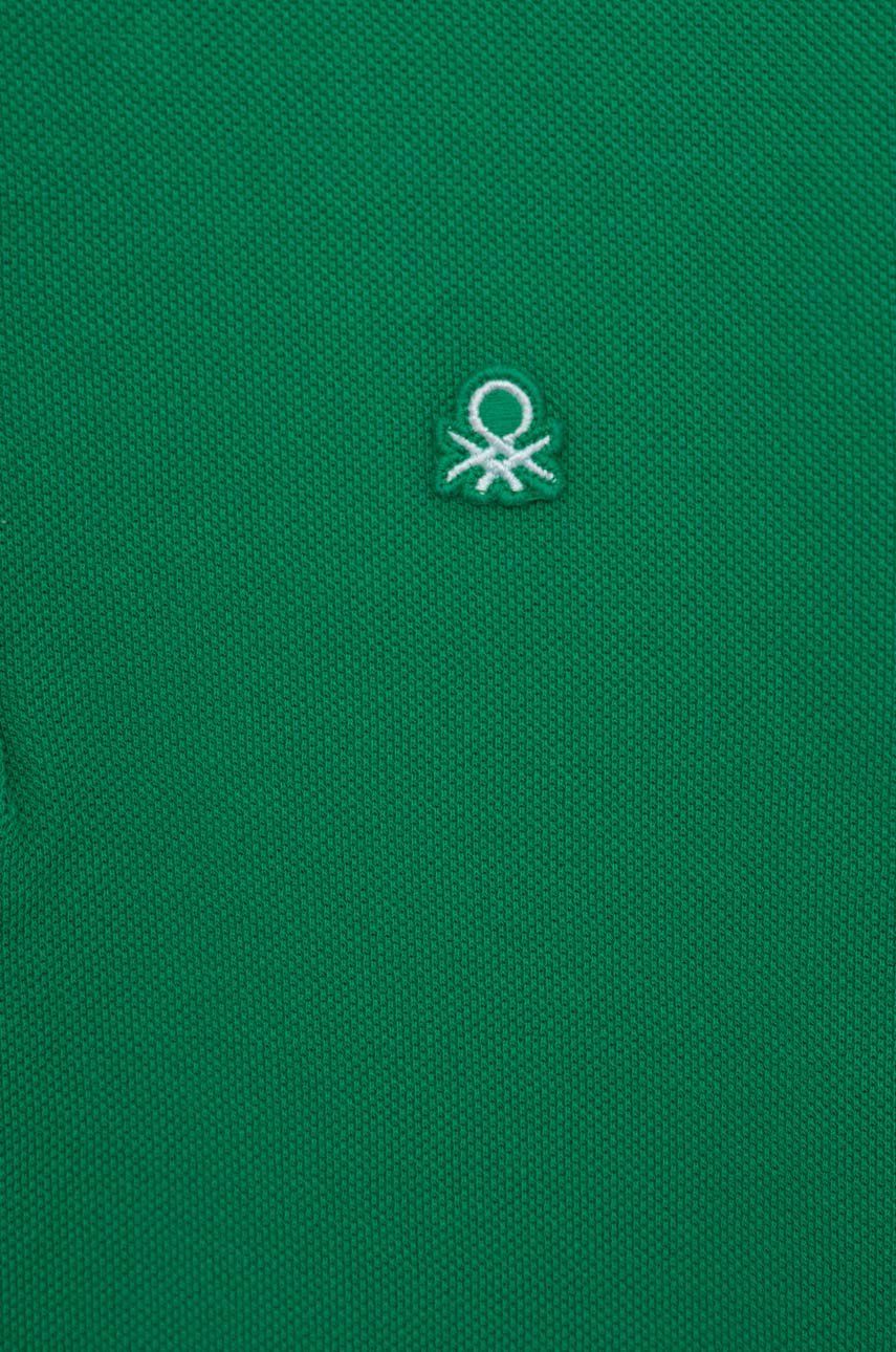 United Colors Of Benetton Tricouri Polo Din Bumbac Pentru Copii Culoarea Verde, Neted