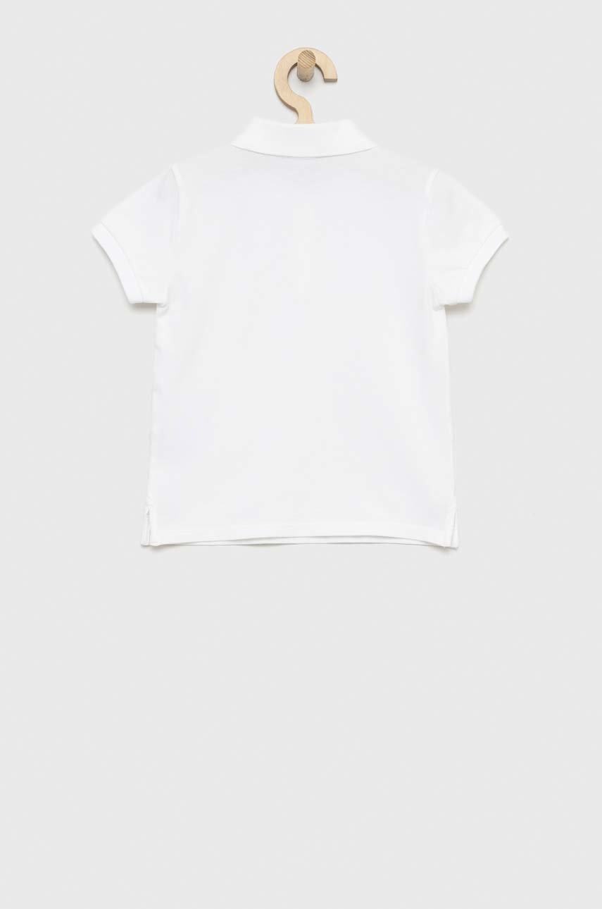 Дитяче поло United Colors of Benetton колір білий однотонний