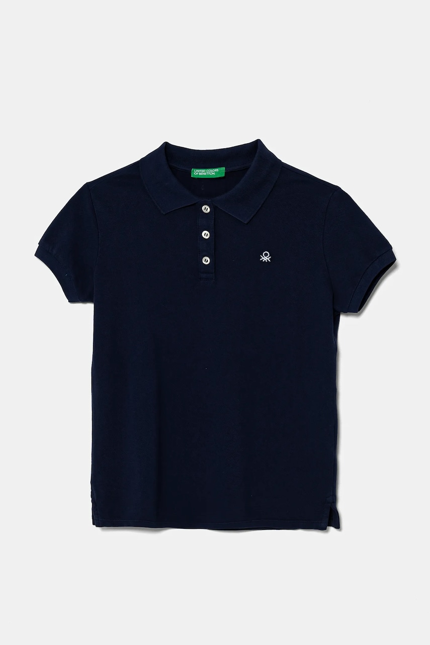 United Colors of Benetton tricou polo copii culoarea alb, neted, 3WG9C300O