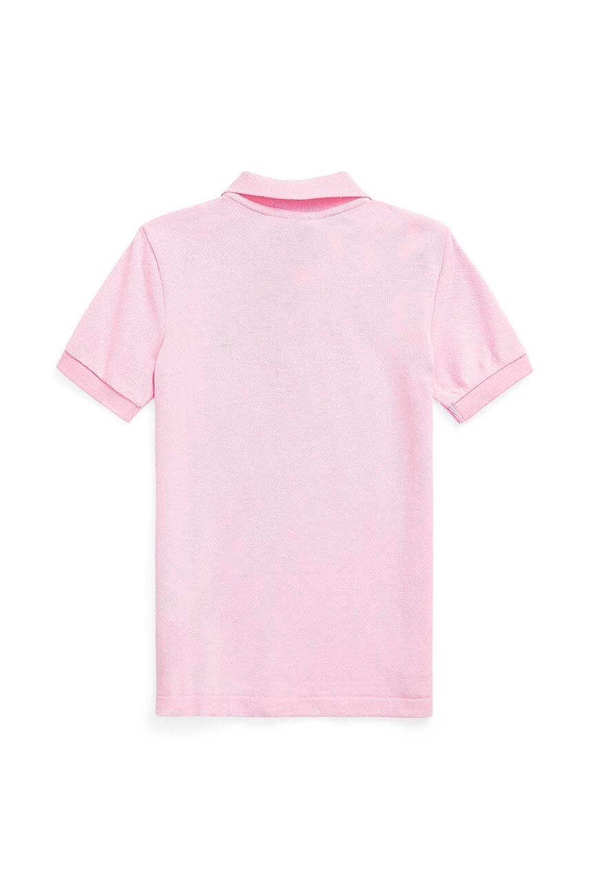 Детское хлопковое поло Polo Ralph Lauren цвет розовый однотонный