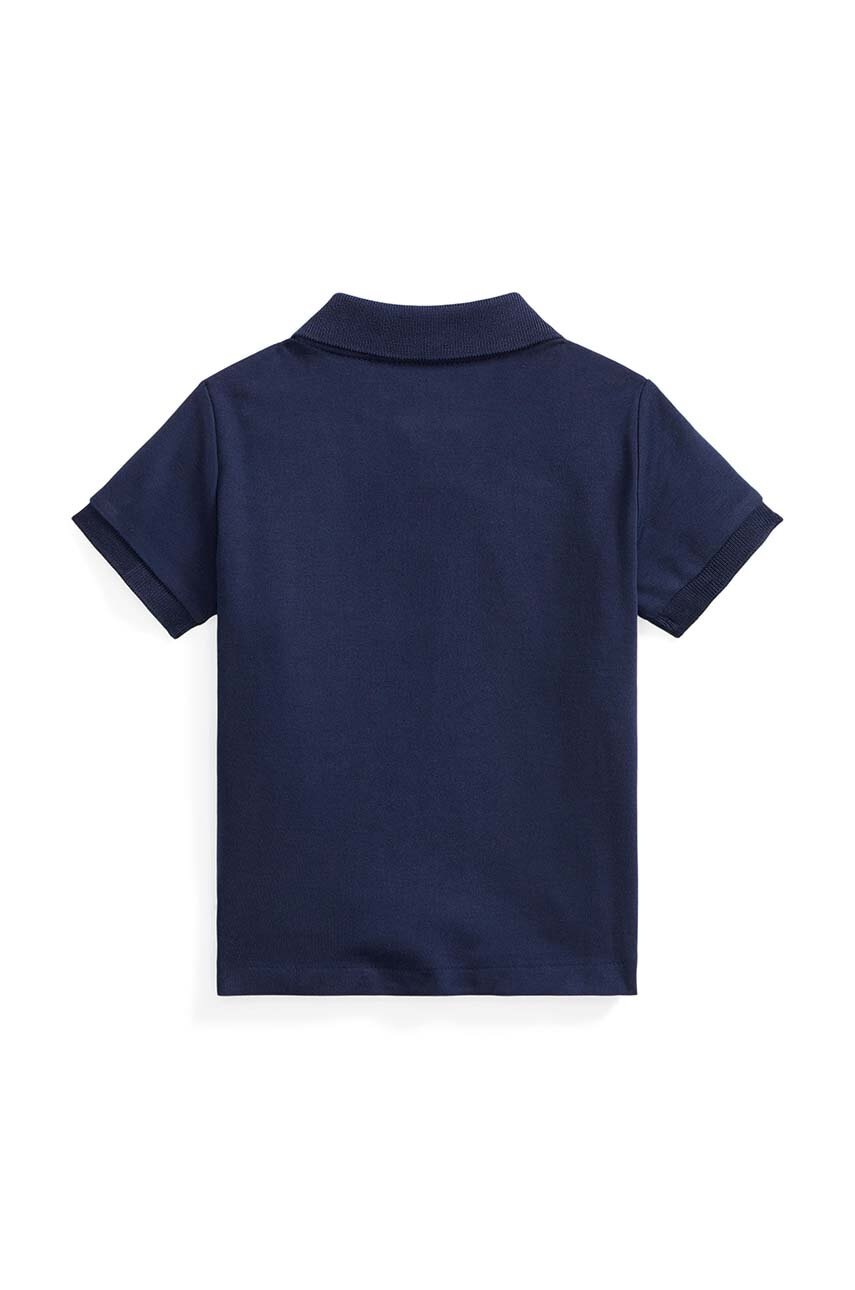 Дитяча бавовняна футболка поло Polo Ralph Lauren колір синій однотонна 320570127002 Дитяча бавовняна футболка поло Polo Ralph Lauren колір синій однотонна 320570127002