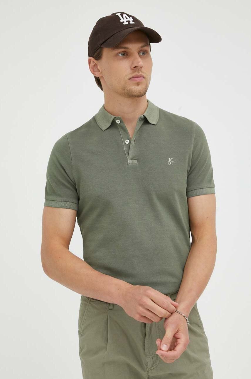 Marc O'polo Tricou Polo Barbati, Culoarea Verde, Neted