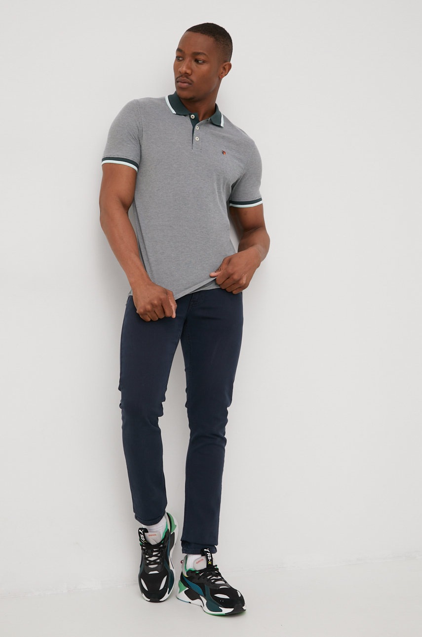 

Поло Premium by Jack&Jones мужской цвет зелёный узорный