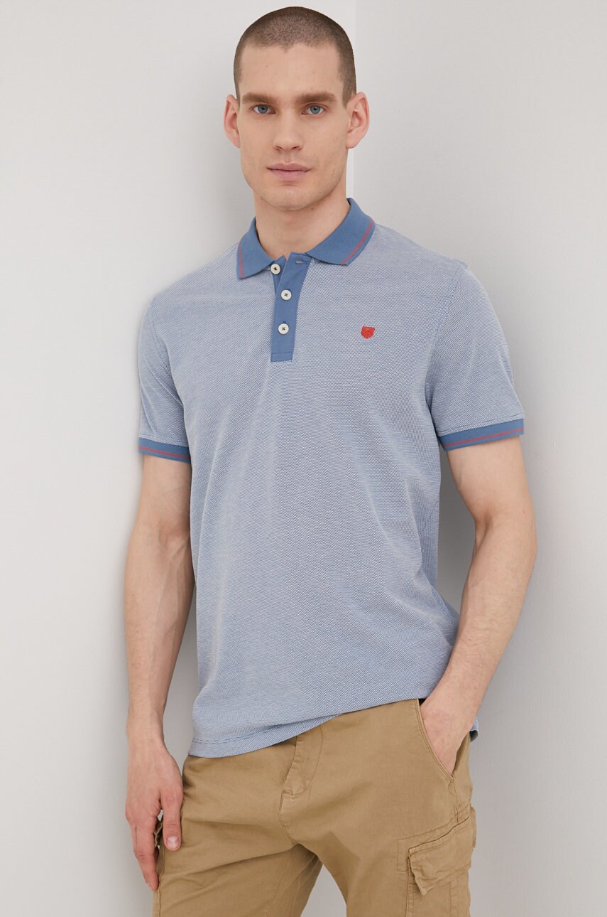 

Тениска с яка Premium by Jack&Jones в лилаво с десен, Виолетов