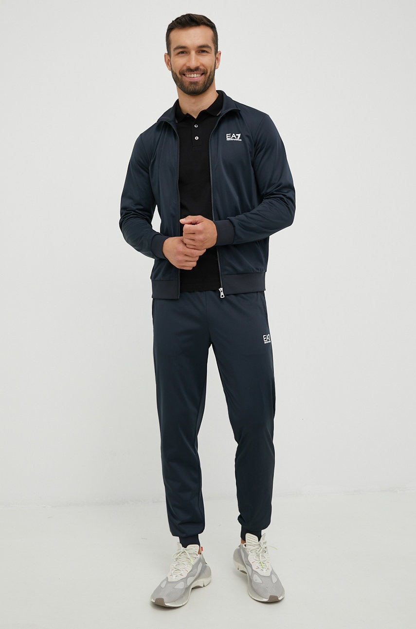

Лонгслів EA7 Emporio Armani чоловічий колір чорний однотонний
