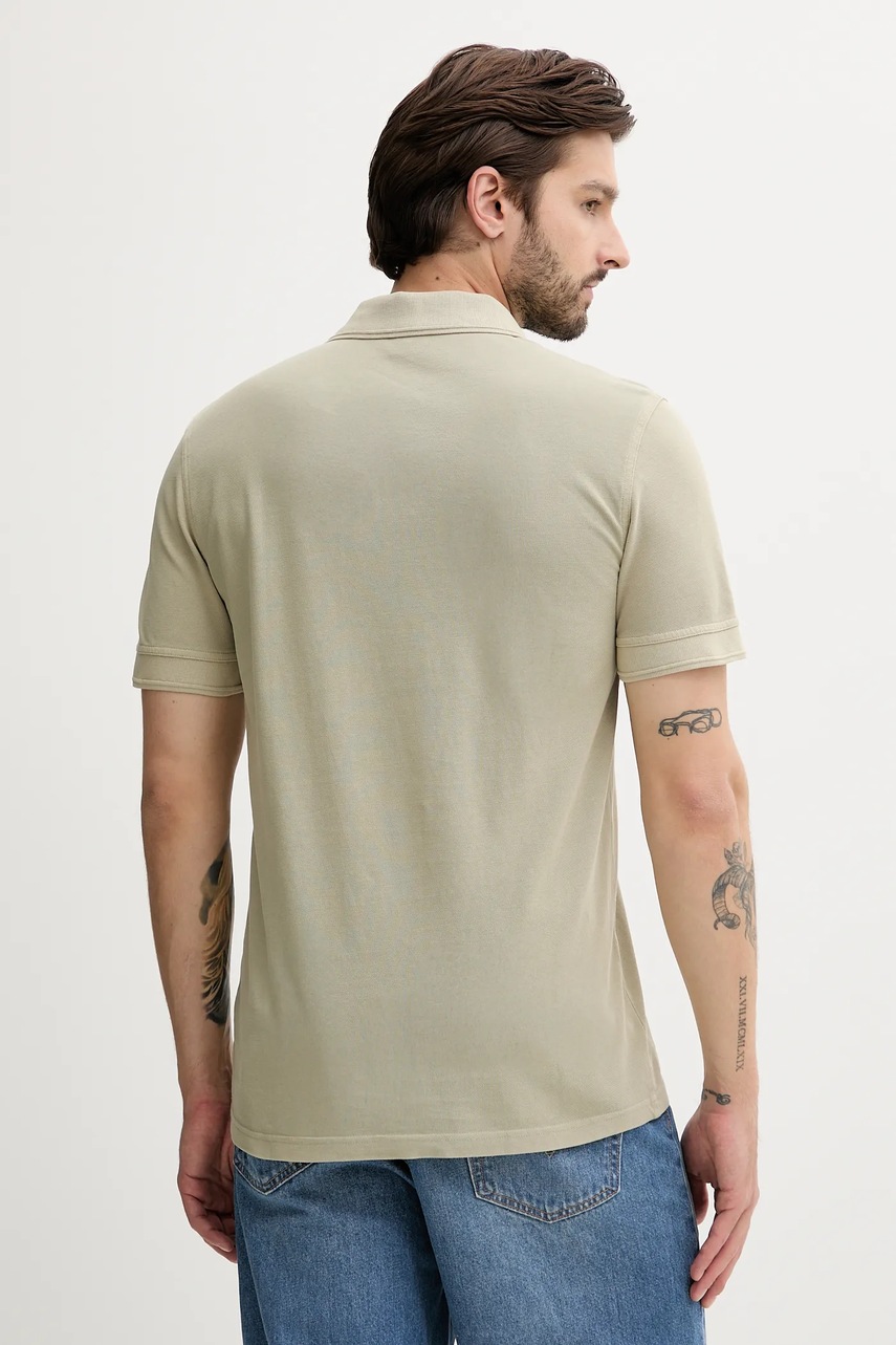 Хлопковое поло BOSS Orange цвет чёрный однотонное 50507813