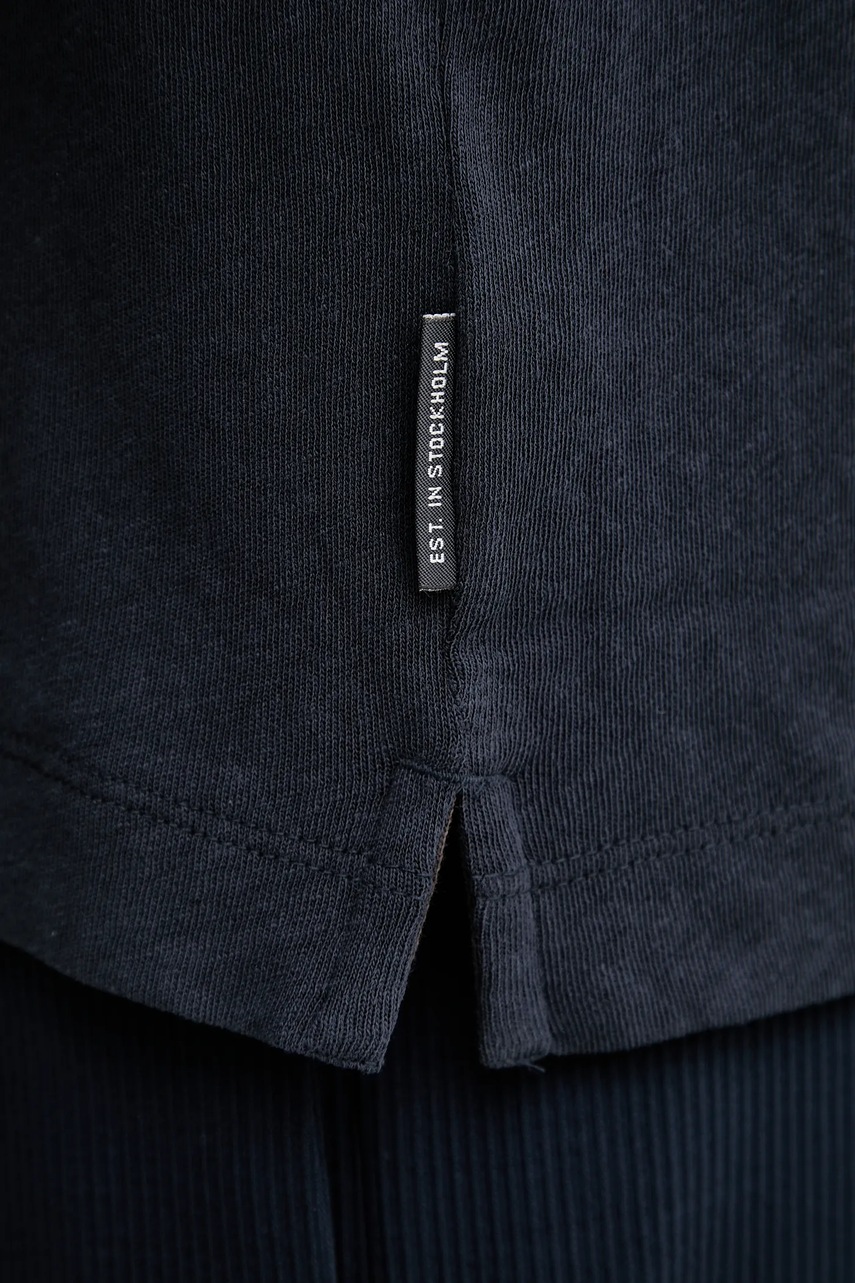 Πόλο με μείγμα με λινό Marc O'Polo χρώμα: ναυτικό μπλε, M23209153026 φωτογραφία