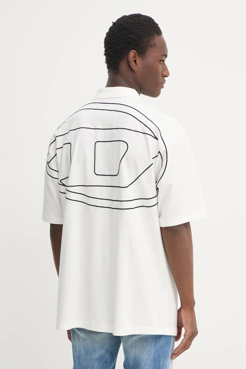 Diesel polo de bumbac culoarea bej, neted, A10763.0HGAM