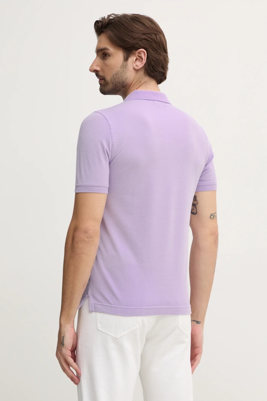 United Colors of Benetton poló lila, férfi, sima, 3WG9U301Z termék 2. képe