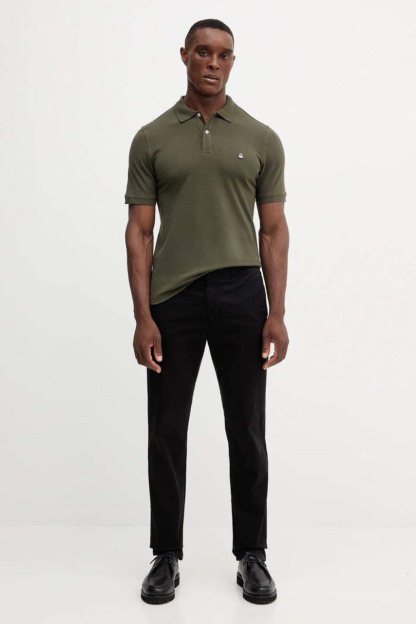 Поло United Colors of Benetton цвет белый однотонное 3WG9U301Z