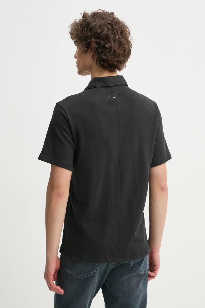 Βαμβακερό μπλουζάκι πόλο Rag & Bone χρώμα: μαύρο, MBC23FT012CA12 φωτογραφία