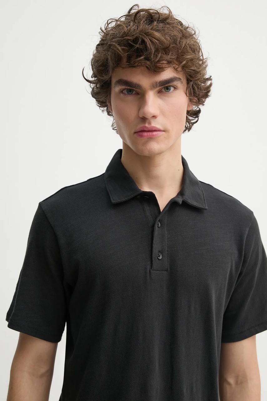 Βαμβακερό μπλουζάκι πόλο Rag & Bone χρώμα: μαύρο, MBC23FT012CA12 φωτογραφία