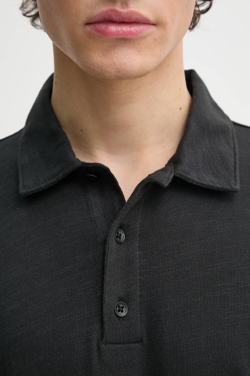 Βαμβακερό μπλουζάκι πόλο Rag & Bone χρώμα: μαύρο, MBC23FT012CA12 φωτογραφία