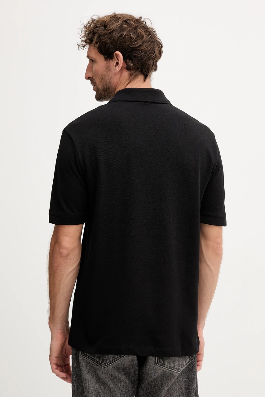 Хлопковое поло Armani Exchange цвет чёрный однотонное XM001286 AF10366