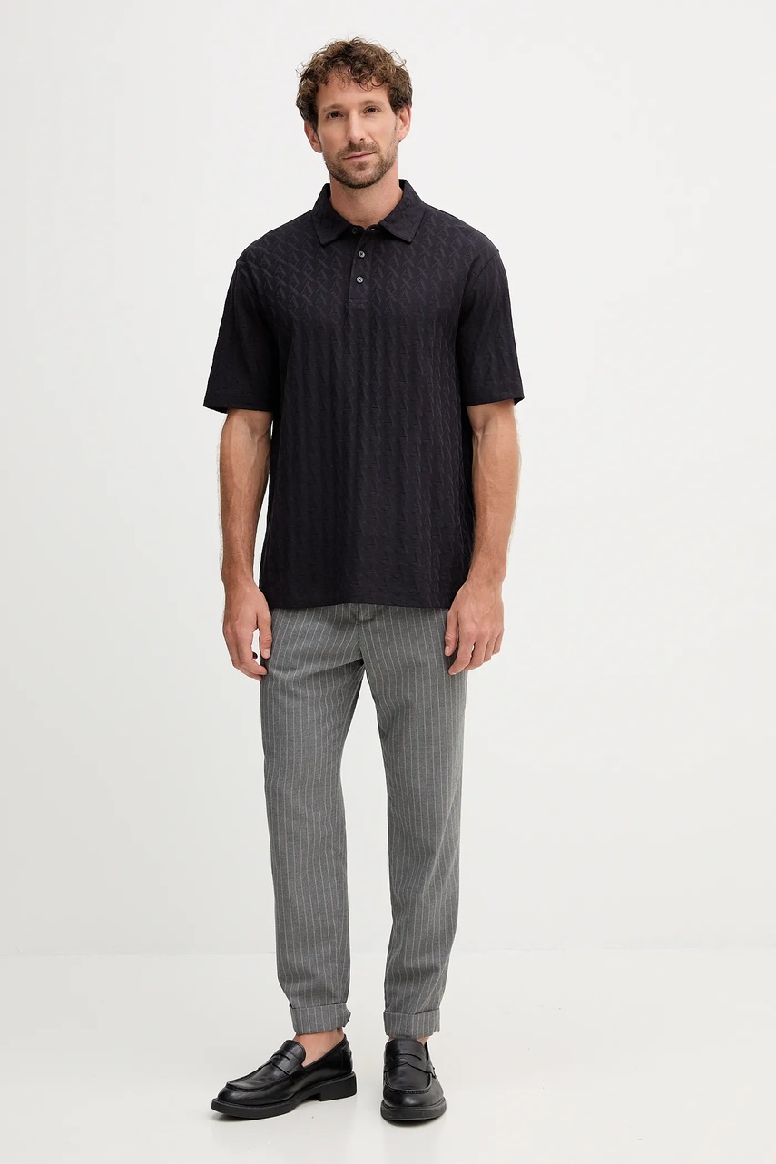 Хлопковое поло Armani Exchange цвет синий однотонная XM001292 AF10337 Хлопковое поло Armani Exchange цвет синий однотонная XM001292 AF10337