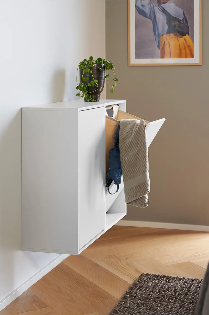 Επιτοίχιο καλάθι για άπλυτα ReCollector Laundry Box 30 x 43 x 70 cm χρώμα: άσπρο φωτογραφία