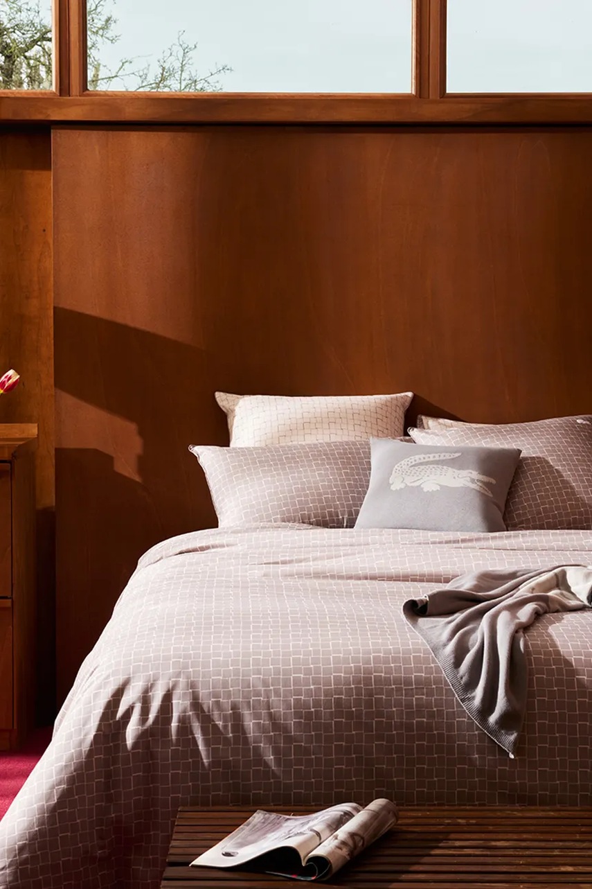 Хлопковый пододеяльник Lacoste L BLOCK Greige 140 x 200 cm цвет серый