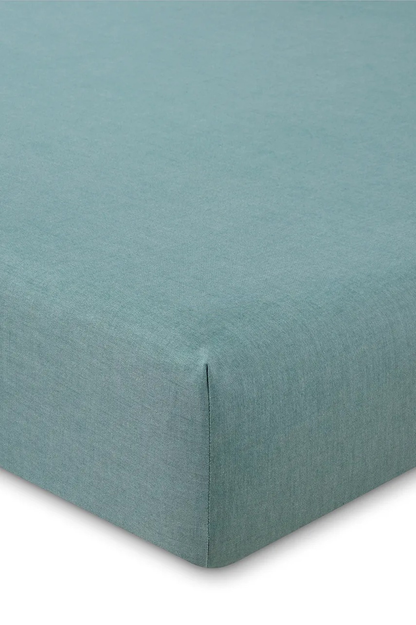 Levně Bavlněné prostěradlo s gumou Ralph Lauren OXFORD Evergreen 200 x 200 cm zelená barva