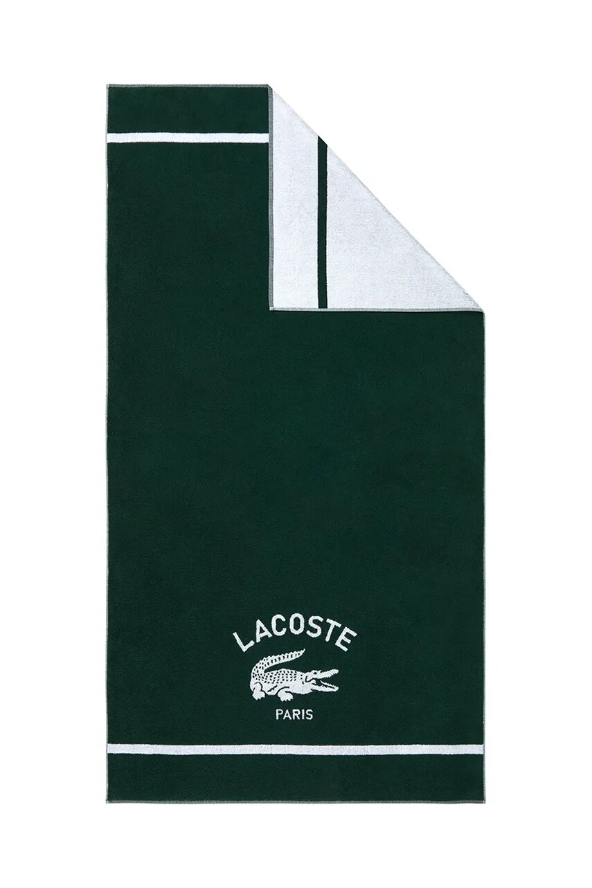 Хлопковое пляжное полотенце Lacoste LORIGINE Vert 90 x 160 cm цвет зелёный Хлопковое пляжное полотенце Lacoste LORIGINE Vert 90 x 160 cm цвет зелёный