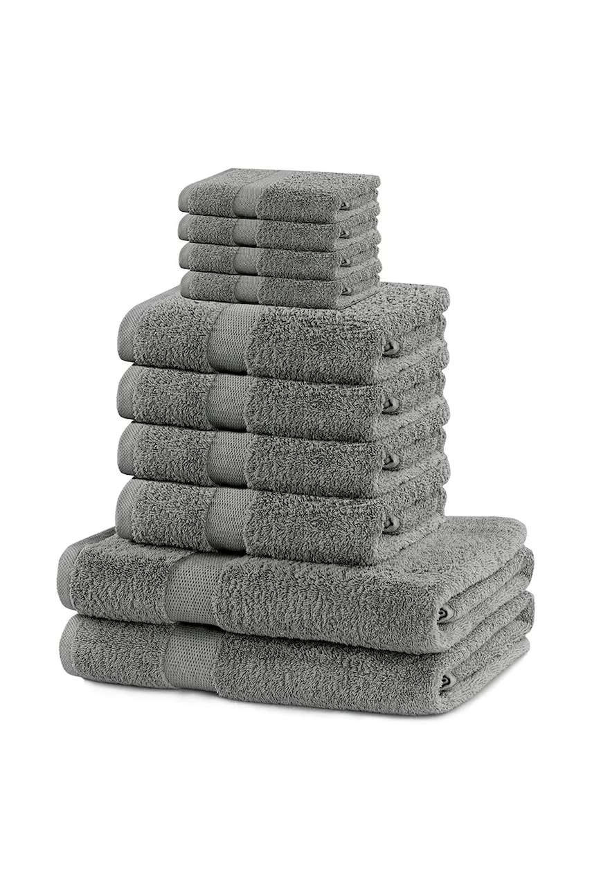 Levně Sada ručníků 10-pack šedá barva