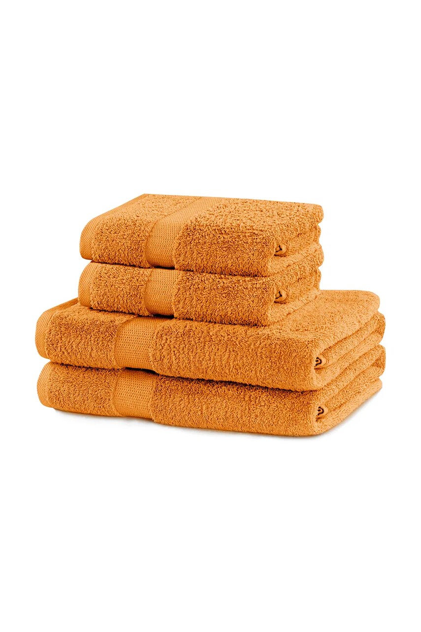 Levně Sada ručníků 4-pack oranžová barva