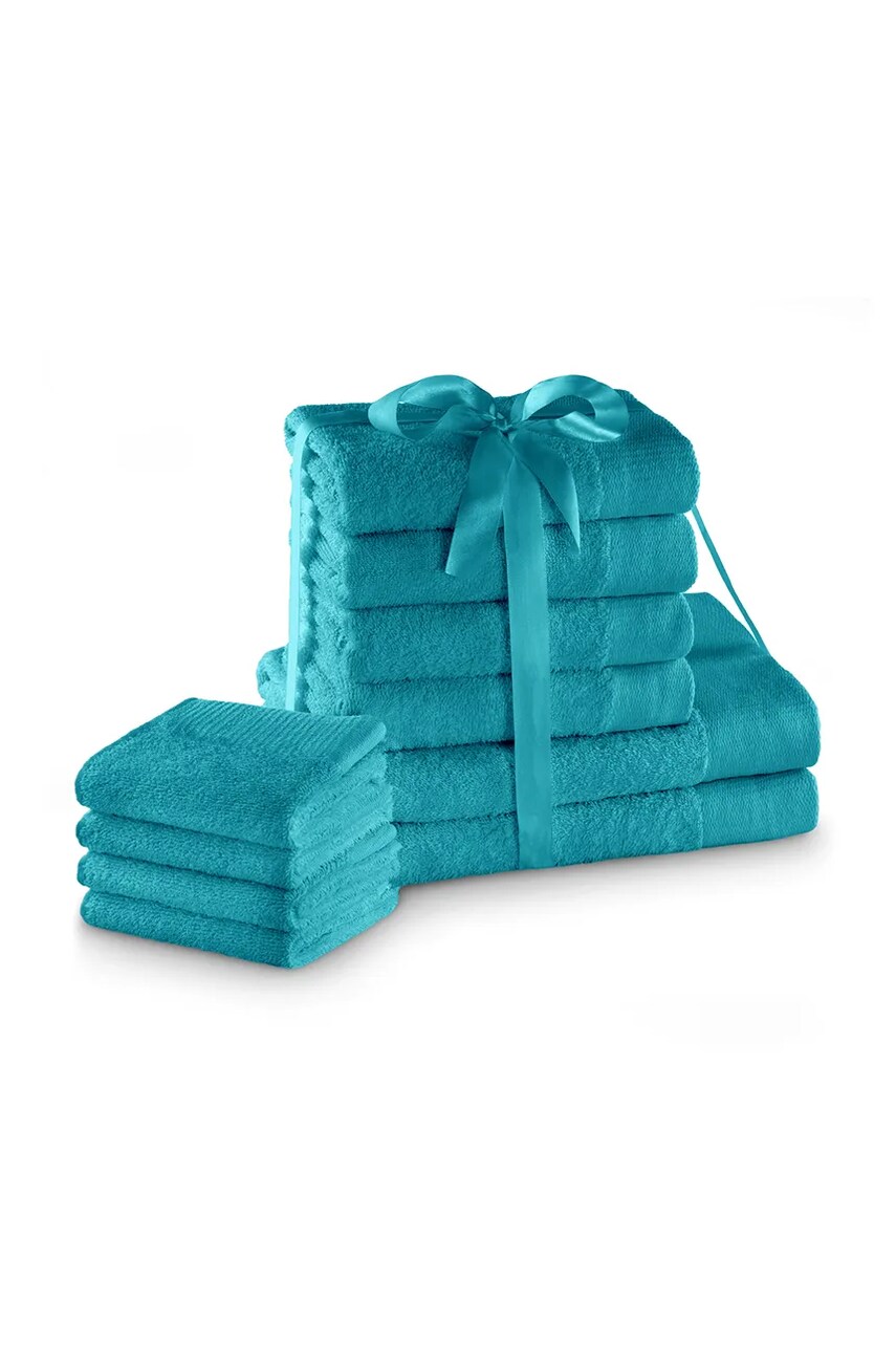Levně Sada ručníků 10-pack tyrkysová barva