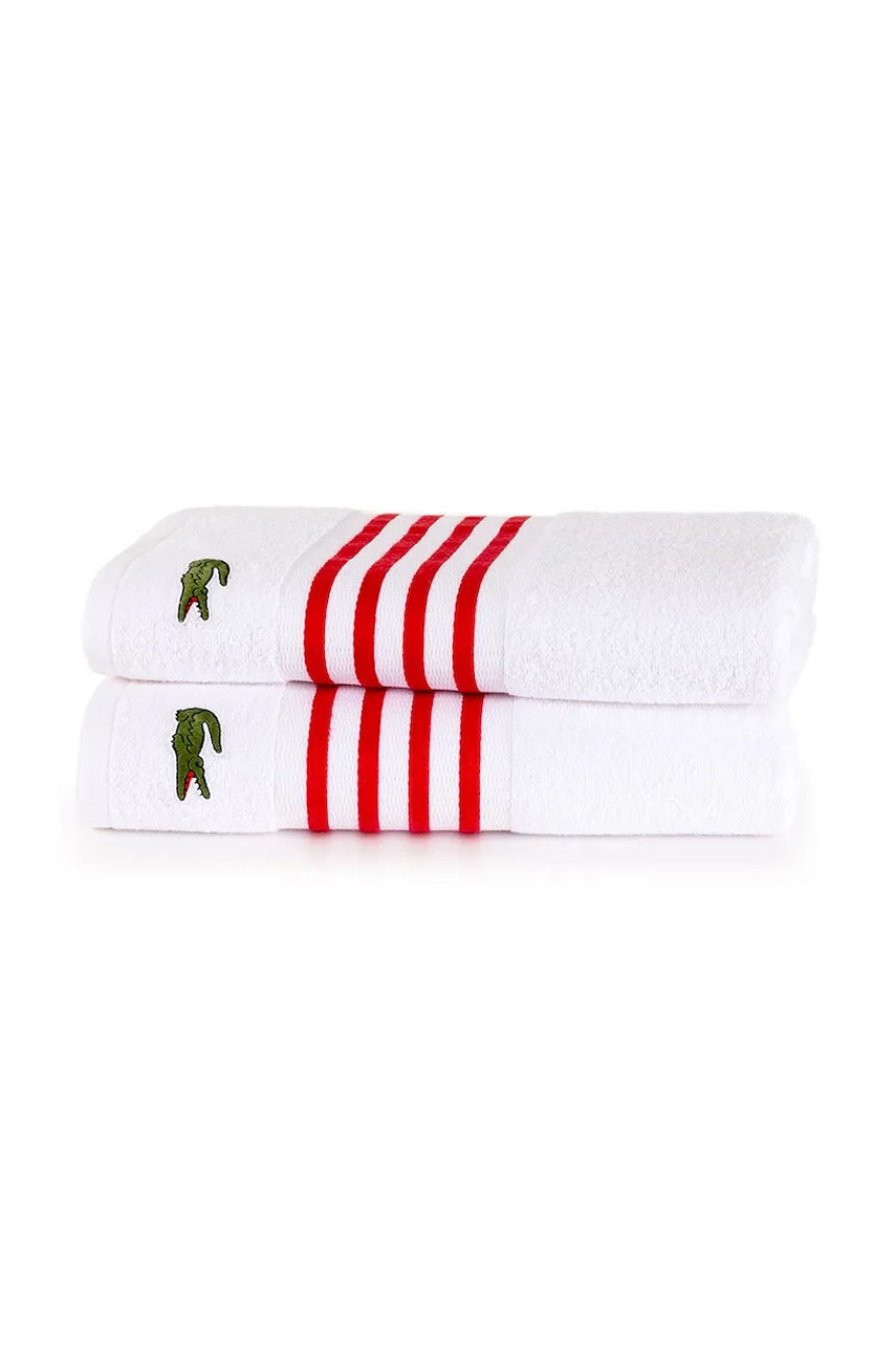 Хлопковое полотенце Lacoste LCOURTLI Rouge 90 x 150 cm цвет белый Хлопковое полотенце Lacoste LCOURTLI Rouge 90 x 150 cm цвет белый